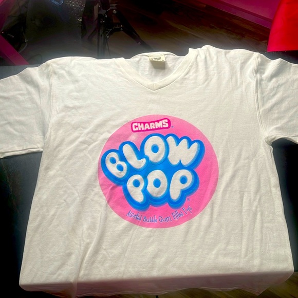 Blow Pop T-Shirt pink and white size Medium - Picture 1 of 3